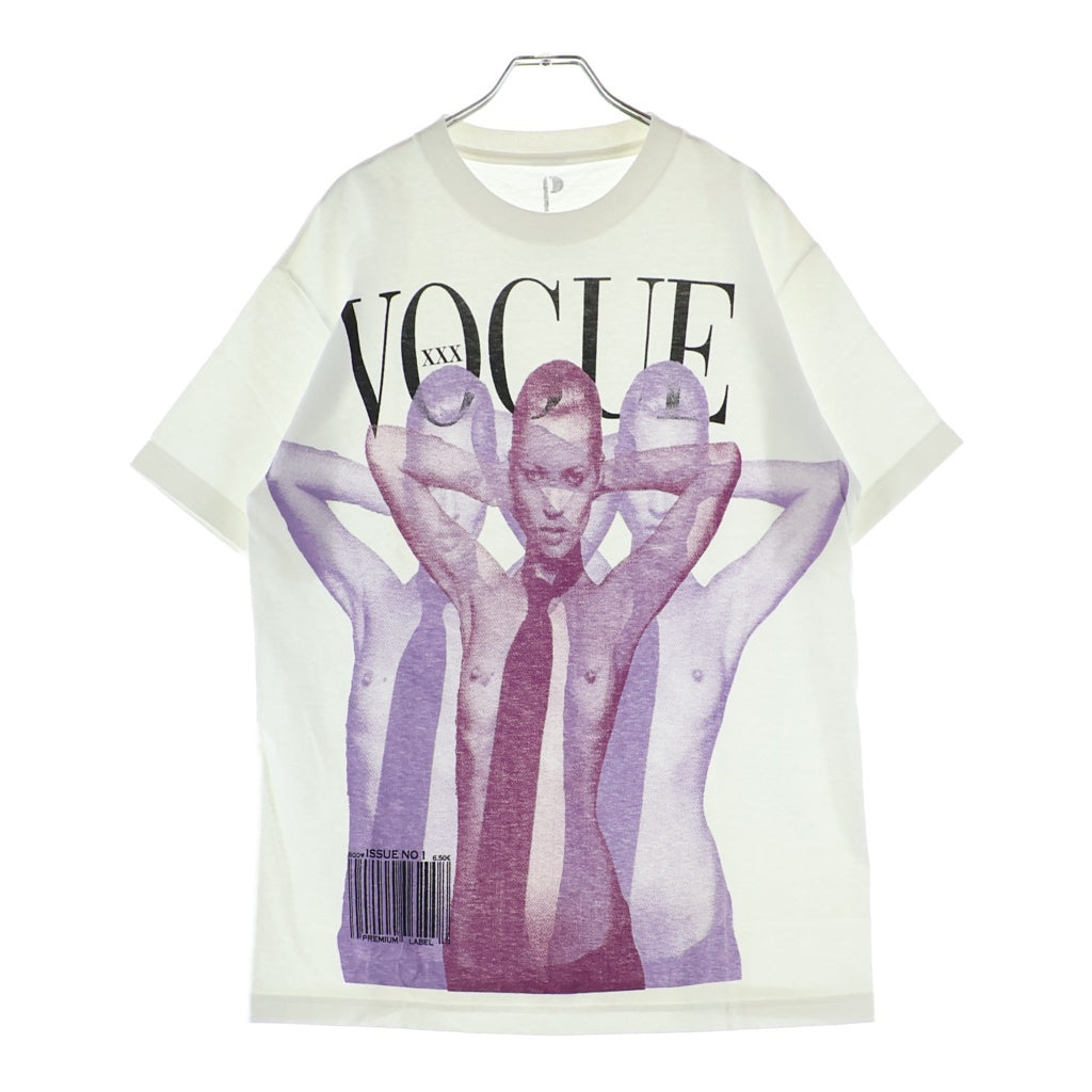 NO BRAND(ノーブランド) Premium Label VOGUE Kate Moss Tee プレミアムレーベル ケイト・モス パロディプリント クルーネック 半袖Tシャツ カットソー ホワイト