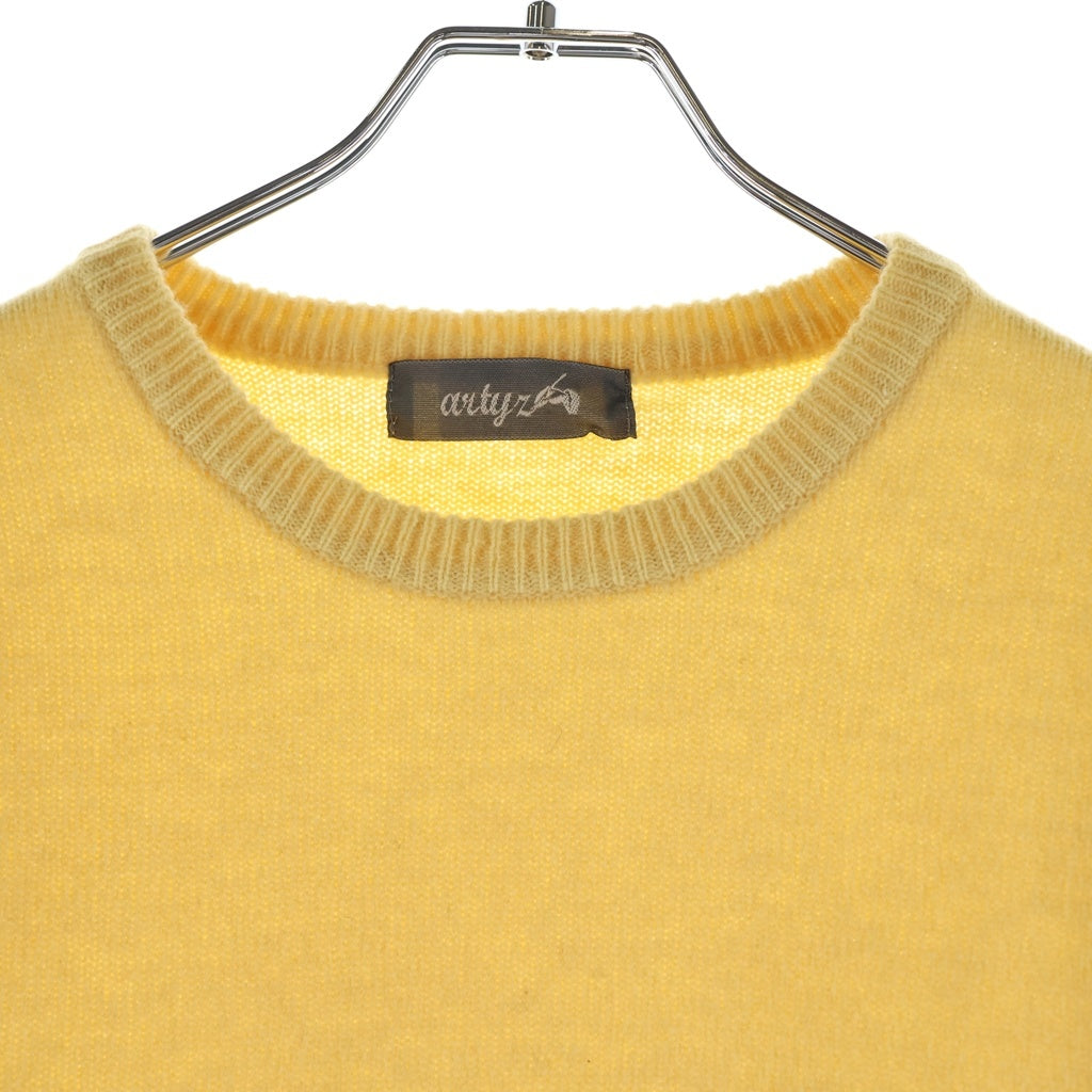 NO BRAND(ノーブランド) 【ARTYZ アーティーズ】08AW × PEANUTS CHARLIE BROWN KNIT ピーナッツ チャーリーブラウン クルーネック ウールニットセーター イエロー 08AW NT-01