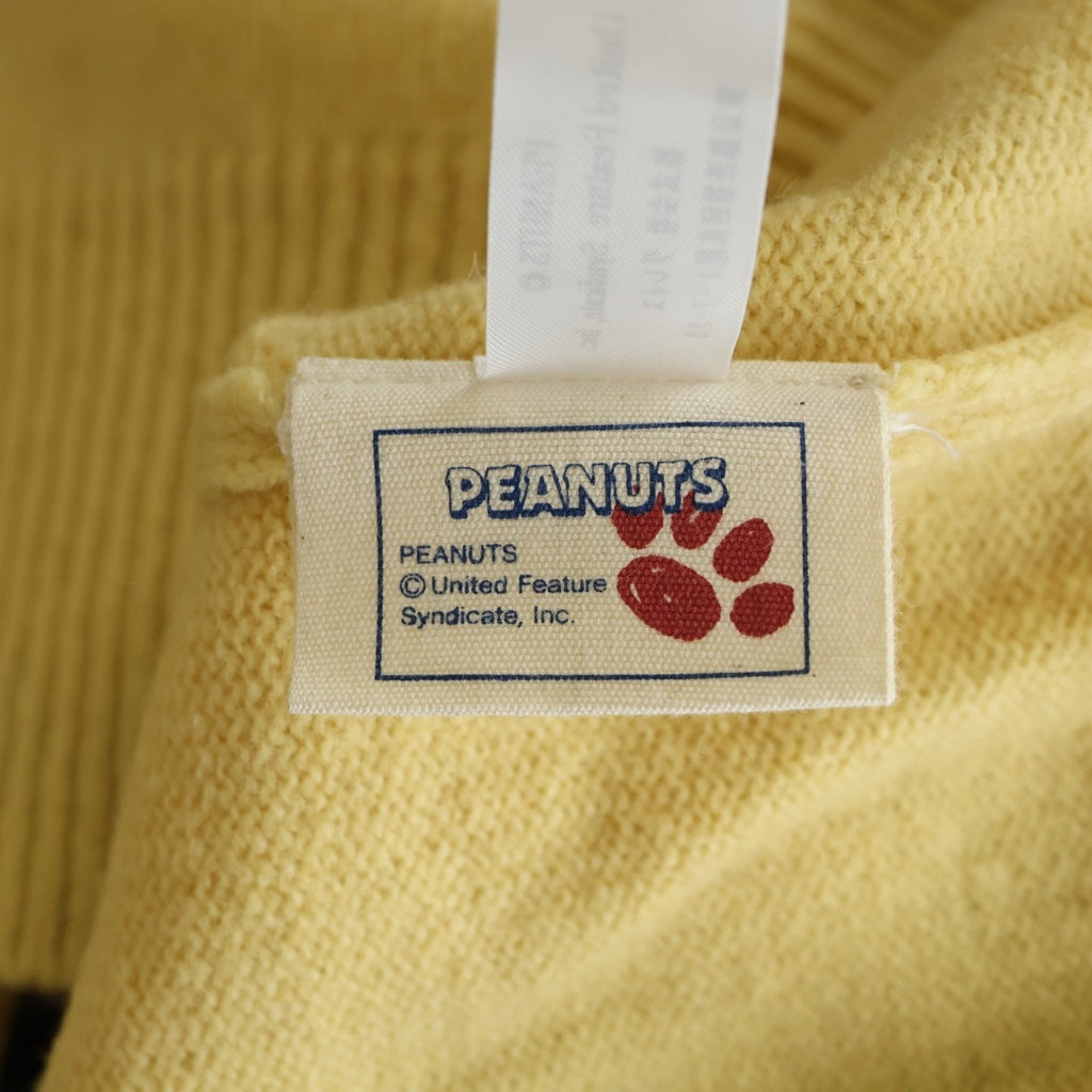 NO BRAND(ノーブランド) 【ARTYZ アーティーズ】08AW × PEANUTS CHARLIE BROWN KNIT ピーナッツ チャーリーブラウン クルーネック ウールニットセーター イエロー 08AW NT-01