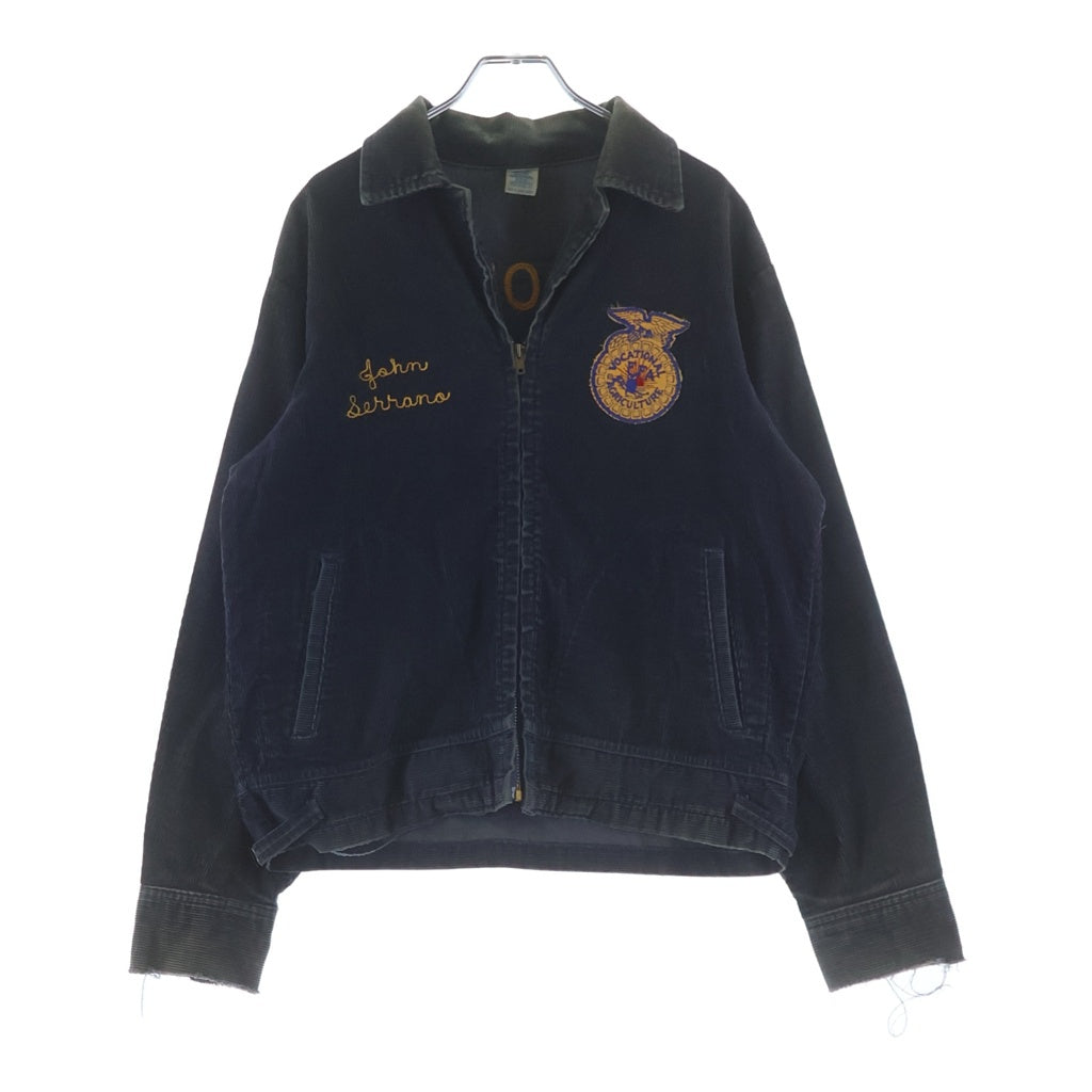 VINTAGE(ヴィンテージ) 90s Future Farmers of America FFA WISCONSIN BOWLER Jacket 両面刺繍 コーデュロイ FFAジャケット ネイビー
