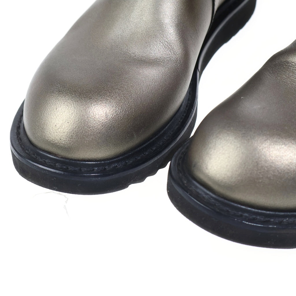 Rick Owens(リックオウエンス) デストロイレザー メタリック ペコスブーツ ゴールド