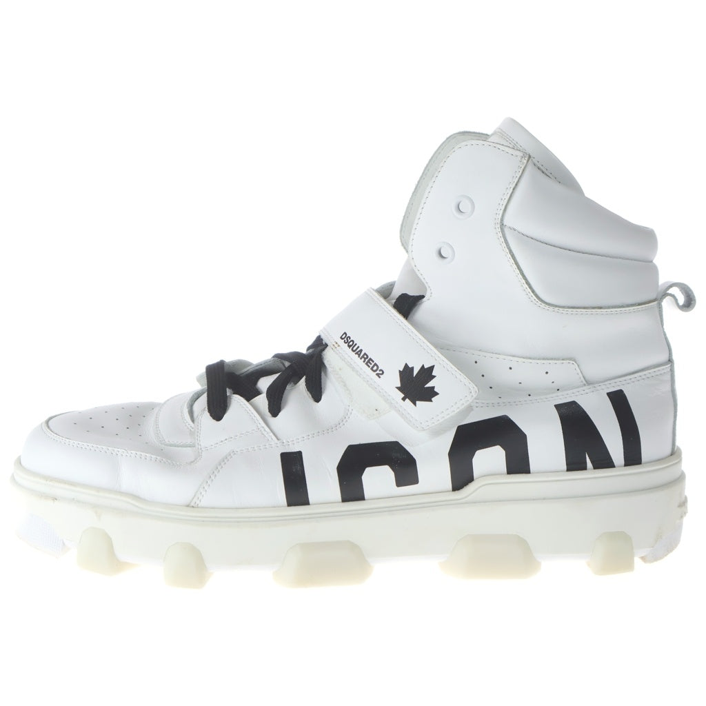 DSQUARED2 ディースクエアード ICON アイコンバスケットシューズ ハイカットスニーカー ホワイト DSQUARED2(ディースクエアード) ICON アイコンバスケットシューズ
