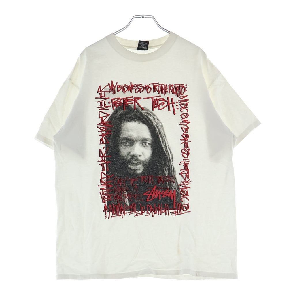 STUSSY(ステューシー) 00s × Peter Tosh S/S Tee OLD STUSSY ピーター・トッシュ フォトプリント クルーネック 半袖Tシャツ カットソー ホワイト