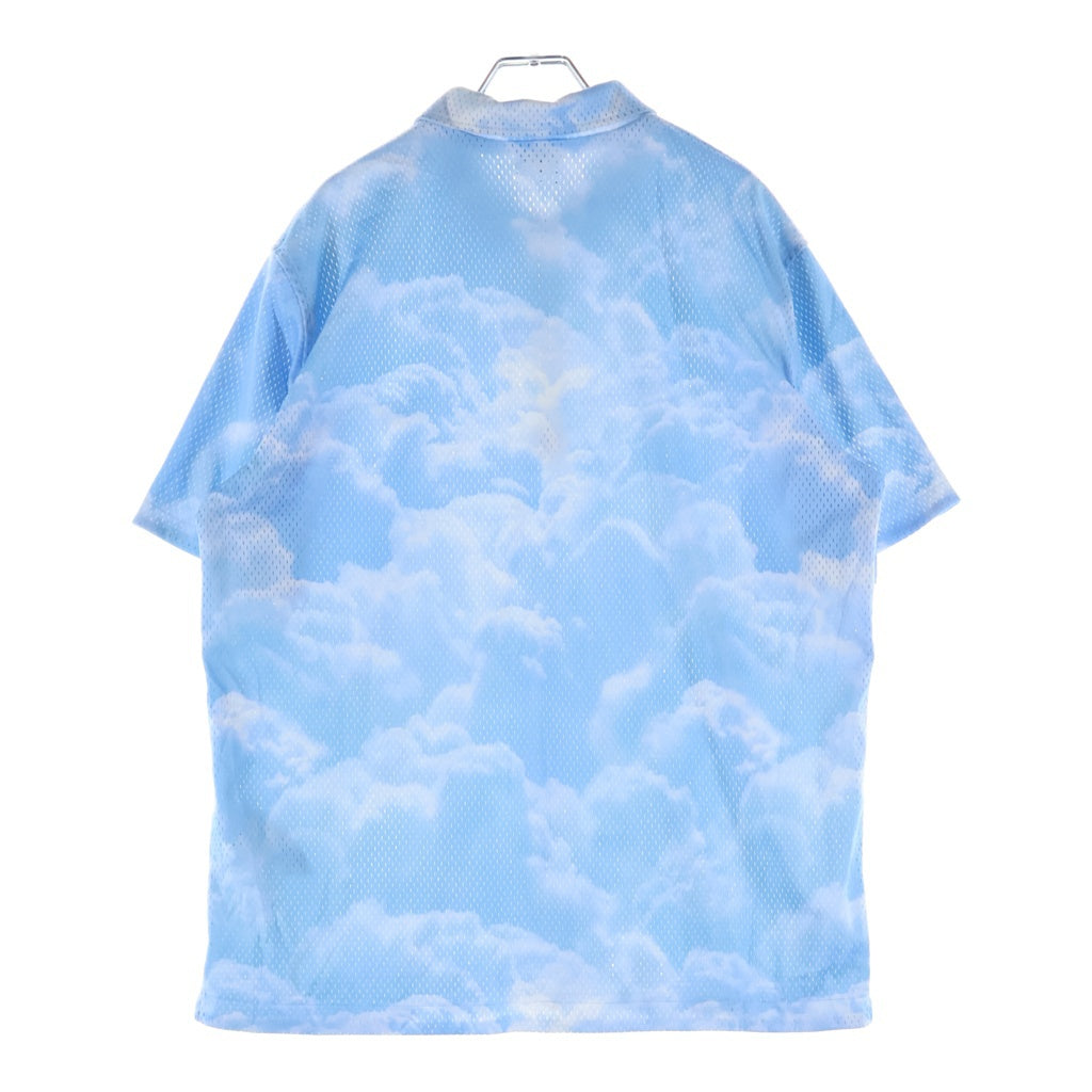 KITH(キス) 21SS Devoe Zip Up Shirt デヴォー サミット ハーフジップアップ メッシュ半袖シャツ ブルー KH030093