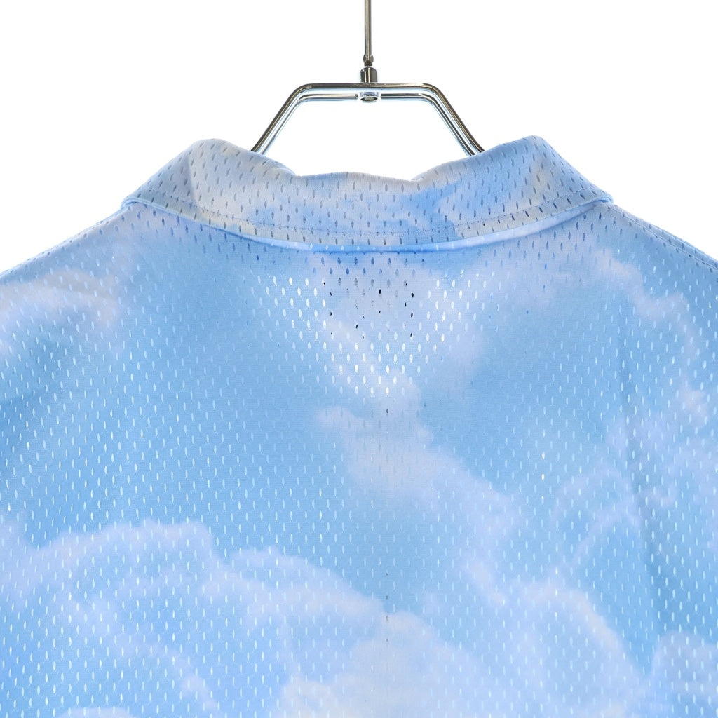 KITH(キス) 21SS Devoe Zip Up Shirt デヴォー サミット ハーフジップアップ メッシュ半袖シャツ ブルー KH030093