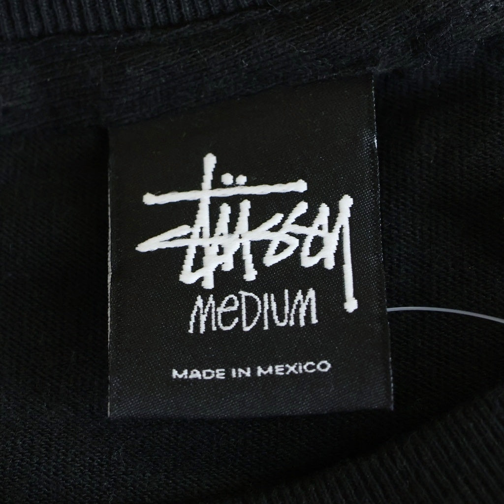 STUSSY(ステューシー) ×A BATHING APE フロント刺繍 バックロゴプリント 半袖Tシャツ カットソー ブラック