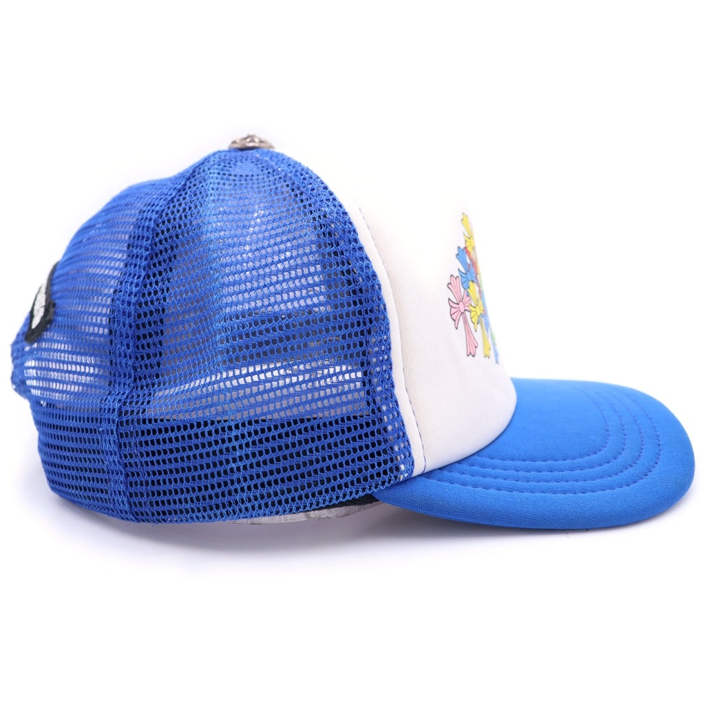 CHROME HEARTS(クロムハーツ) MULTI COLOR SEMETERY CROSS TRUCKER CAP マルチセメタリークロスプリントトラッカーキャップ ブルー