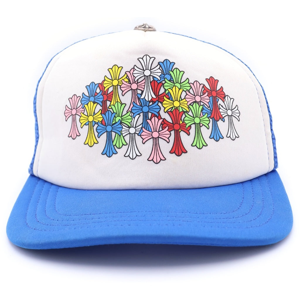 CHROME HEARTS(クロムハーツ) MULTI COLOR SEMETERY CROSS TRUCKER CAP マルチセメタリークロスプリントトラッカーキャップ ブルー