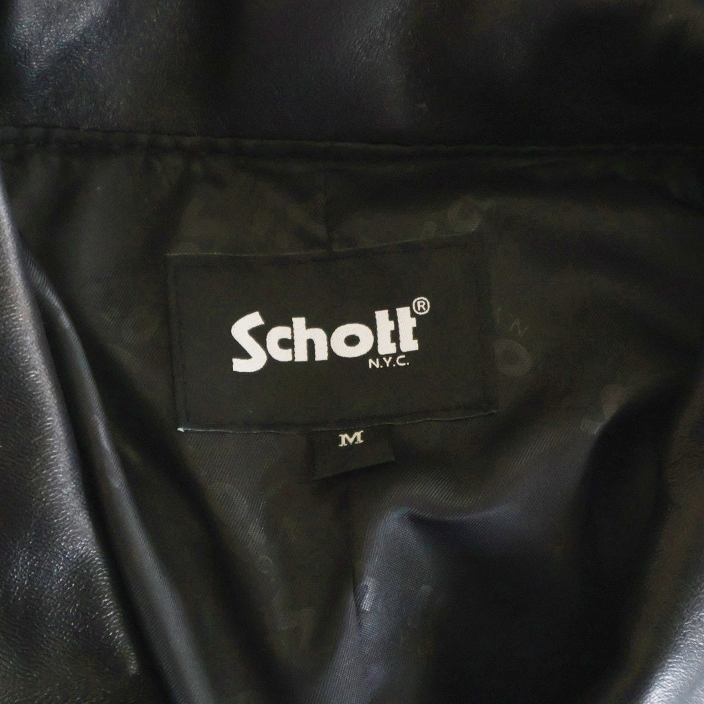 SCHOTT(ショット) SHEEP LEATHER 1st TRACKER JACKET シープレザー ファースト トラッカージャケット ライダース レザージャケット ブラック 782-5950015