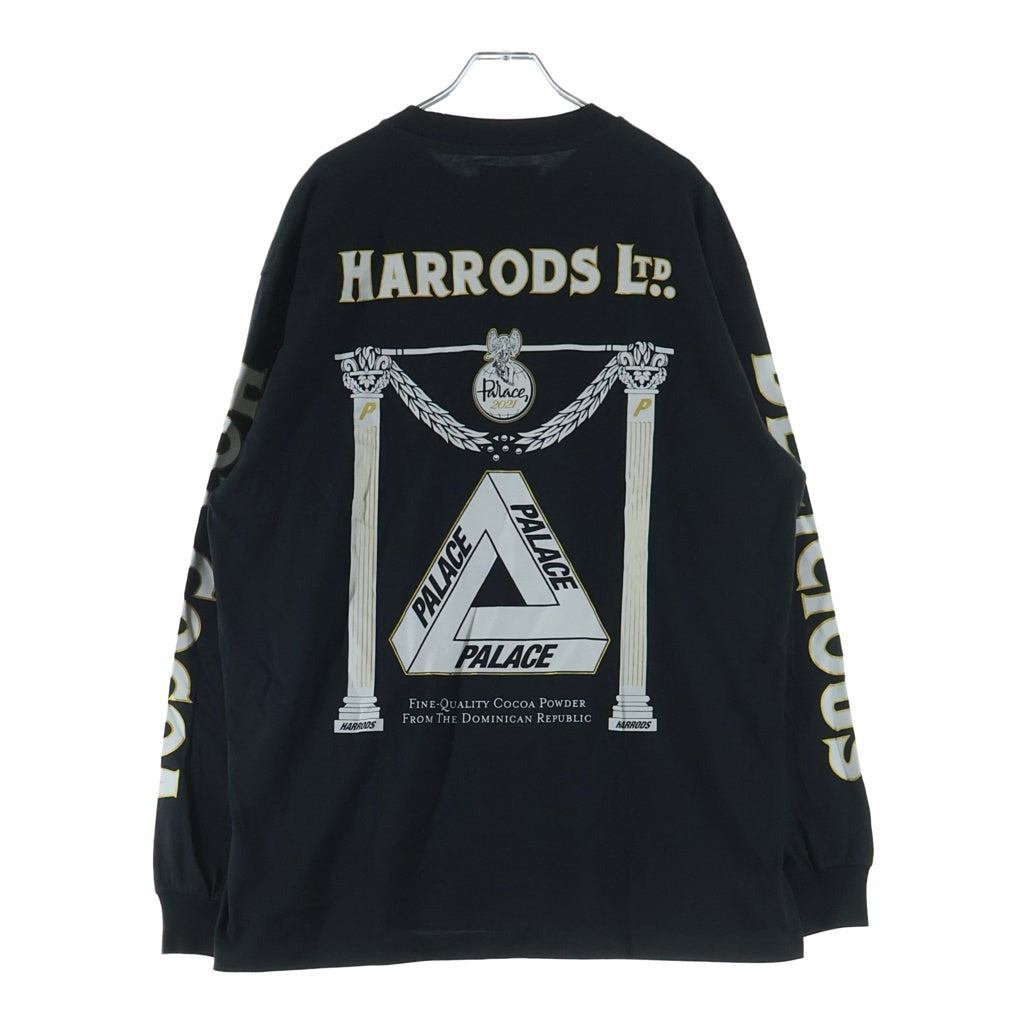 Palace Skateboards(パレススケートボーズ) 21AW × Harrods L/S Tee ハロッズ バックプリント クルーネック ロングスリーブ 長袖Tシャツ ブラック P21LS045