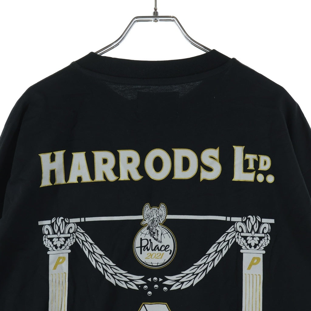 Palace Skateboards(パレススケートボーズ) 21AW × Harrods L/S Tee ハロッズ バックプリント クルーネック ロングスリーブ 長袖Tシャツ ブラック P21LS045