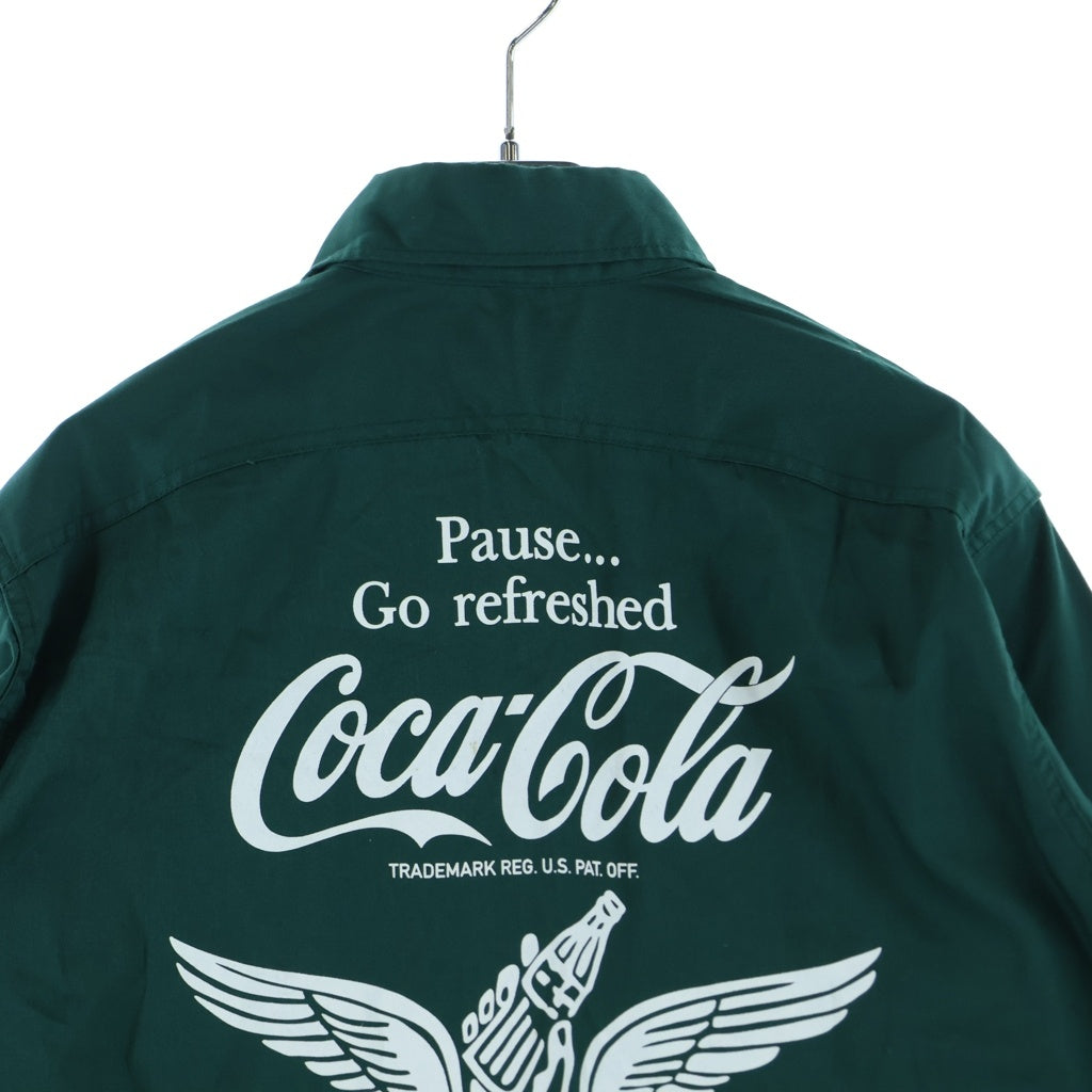 A BATHING APE(アベイシングエイプ) ×Coca Cola Uniform Work Shirts コカ・コーラ ロゴワッペン ユニフォーム 長袖 ワーク シャツ グリーン