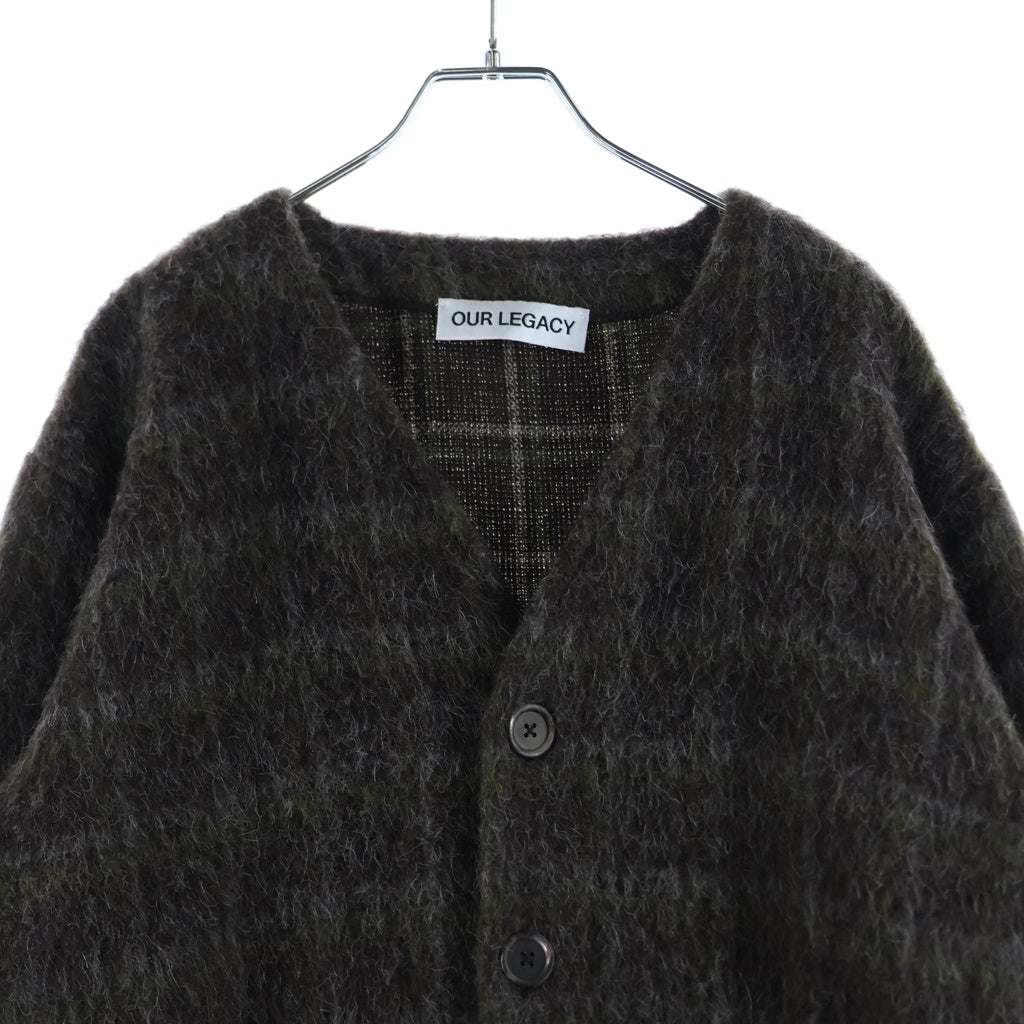 OUR LEGACY(アワーレガシー) 25AW Cardigan チェック ドルフ ヘイリー ウールモヘアニット カーディガン ブラウン M4256CD