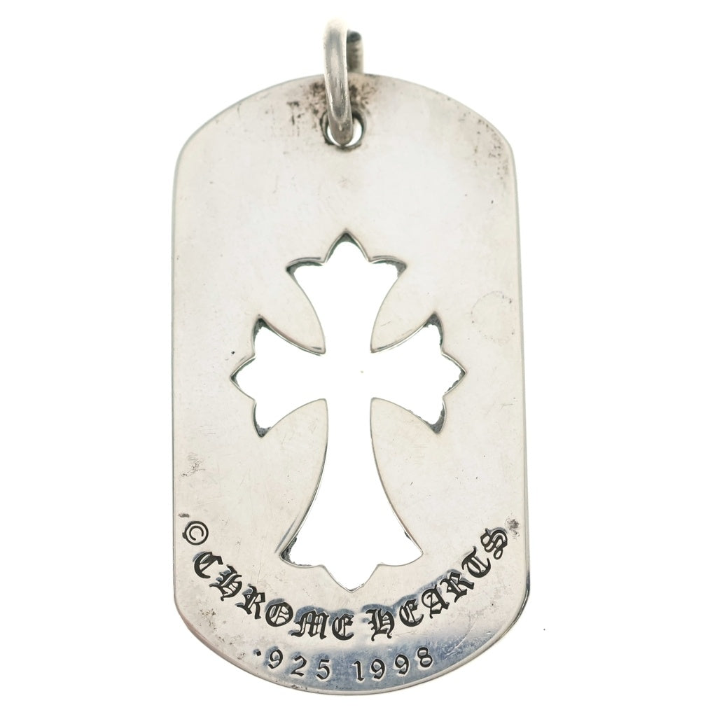 CHROME HEARTS(クロムハーツ) D TAG LRG CO CRS カットアウトクロスドッグタグ ラージ ペンダントトップ シルバー BCA239