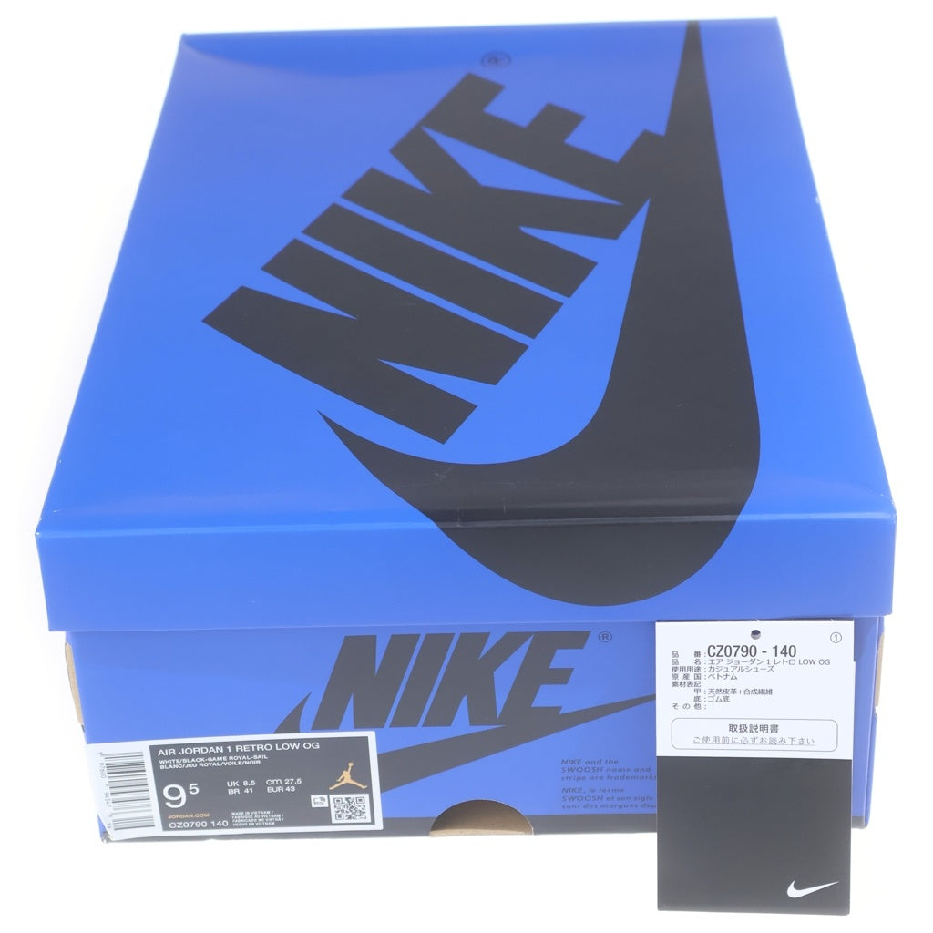 NIKE(ナイキ) AIR JORDAN 1 RETRO LOW OG エアジョーダン 1 レトロ ゲームロイヤル ローカットスニーカー ブルー US9/27.0cm CZ0790-140