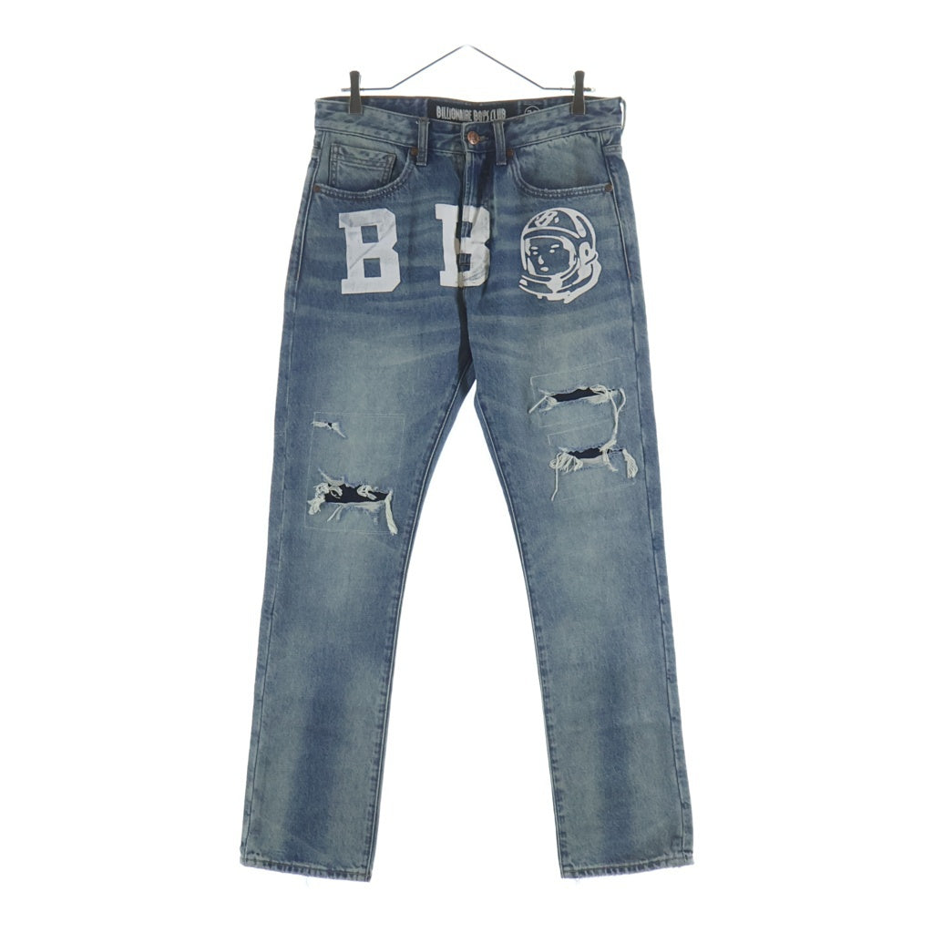 BILLIONAIRE BOYS CLUB(ビリオネアボーイズクラブ) BB Glatic Denim Jeans バック 刺繍 ウォッシュドダメージ加工デニム インディゴ