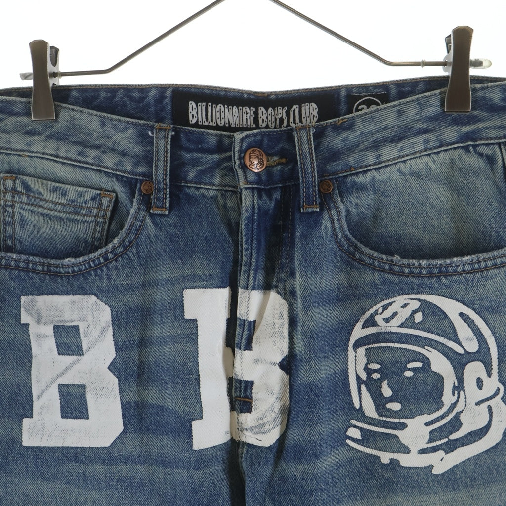 BILLIONAIRE BOYS CLUB(ビリオネアボーイズクラブ) BB Glatic Denim Jeans バック 刺繍 ウォッシュドダメージ加工デニム インディゴ