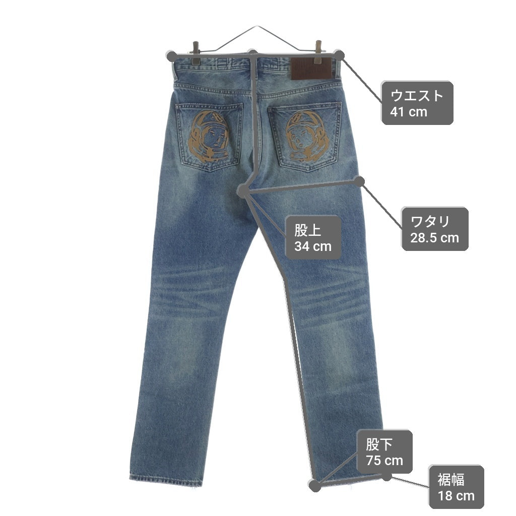BILLIONAIRE BOYS CLUB(ビリオネアボーイズクラブ) BB Glatic Denim Jeans バック 刺繍 ウォッシュドダメージ加工デニム インディゴ