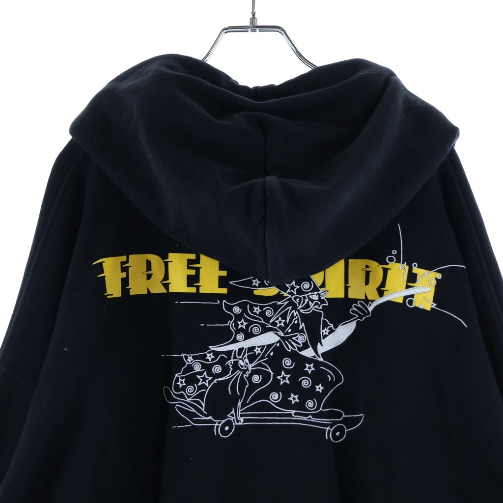 OFF-WHITE(オフホワイト) Free Spirit Wizard Hoodie ロゴプリント 刺繍 フーディー プルオーバーパーカー ブラック OMBB037F 20FLE009