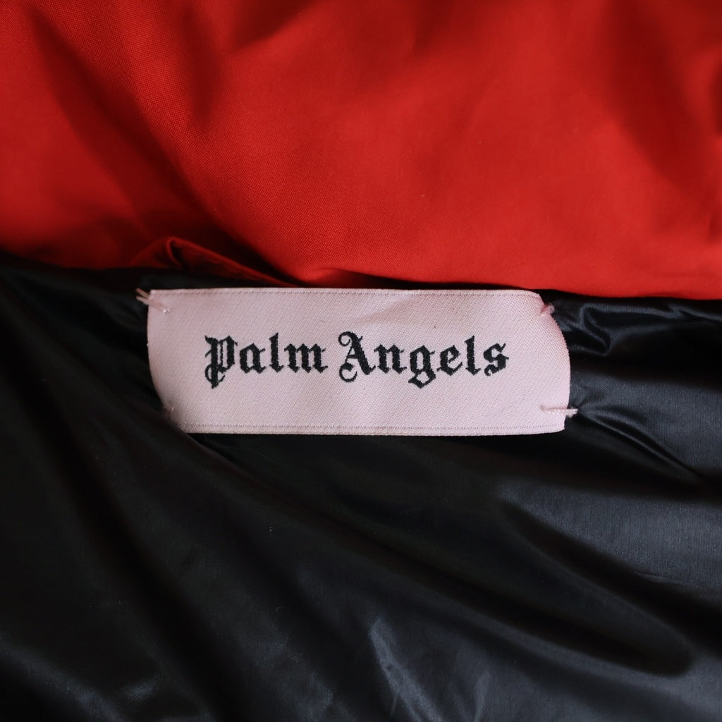 Palm Angels(パームエンジェルス) 19SS DOWNTRACK VEST ロゴプリント ジップアップ ダウンジャケット ベスト レッド PMED006E19576002