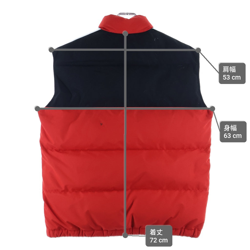 Palm Angels(パームエンジェルス) 19SS DOWNTRACK VEST ロゴプリント ジップアップ ダウンジャケット ベスト レッド PMED006E19576002
