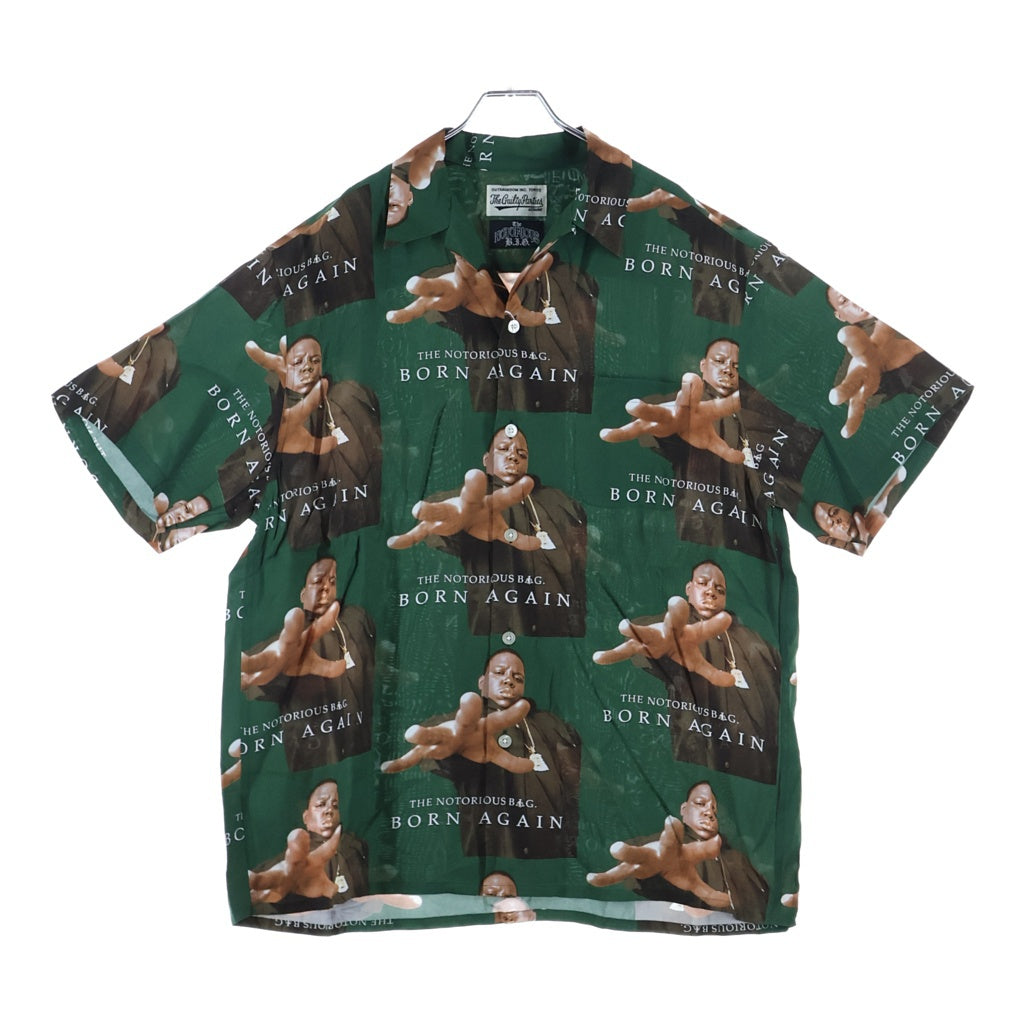 WACKO MARIA(ワコマリア) 21SS × THE NOTORIOUS B.I.G HAWAIIAN SHIRT S/S ザ・ノトーリアス ビーアイジー ハワイアン オープンカラー 半袖シャツ グリーン BIGGIE-WM-HI02
