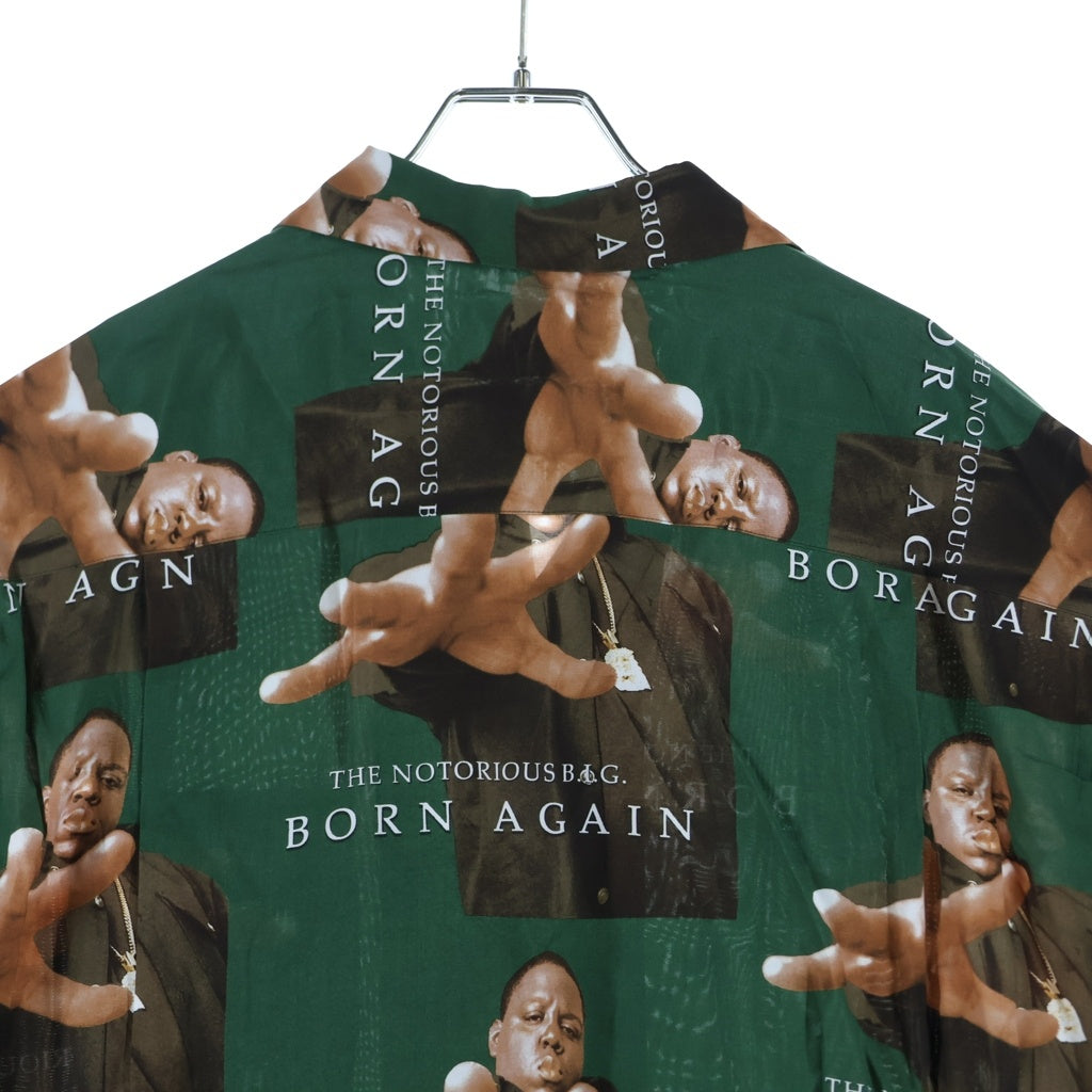 WACKO MARIA(ワコマリア) 21SS × THE NOTORIOUS B.I.G HAWAIIAN SHIRT S/S ザ・ノトーリアス ビーアイジー ハワイアン オープンカラー 半袖シャツ グリーン BIGGIE-WM-HI02