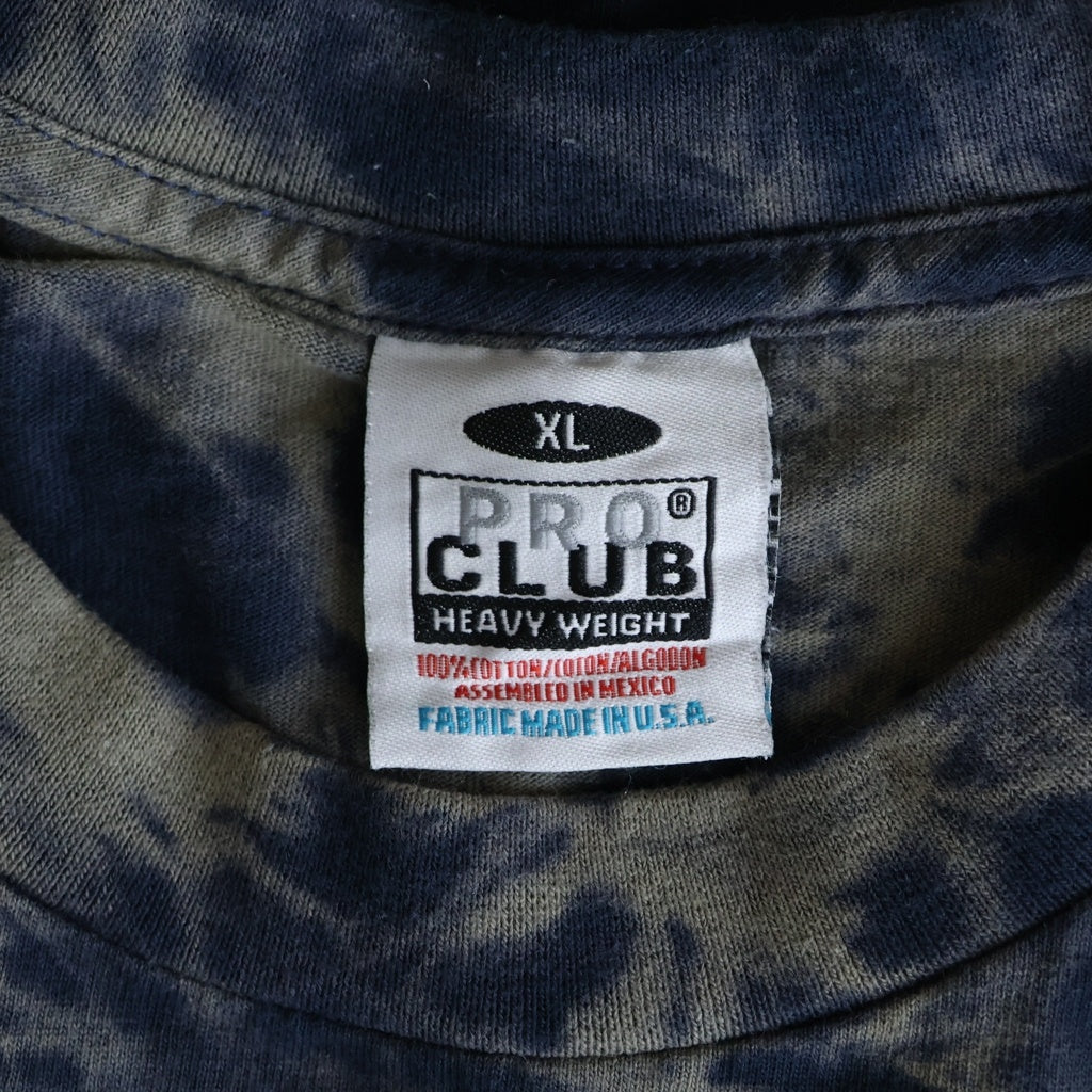 TENDERLOIN(テンダーロイン) ACID WASH S/S TEE PLOCLUBタグ アシッドウォッシュ グラフィックプリント クルーネック 半袖Tシャツ カットソー ネイビー
