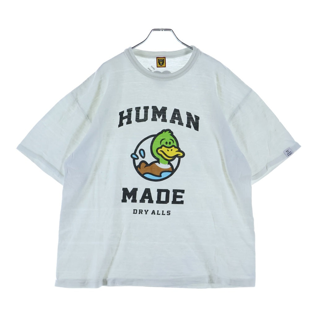 HUMAN MADE(ヒューマンメイド) 22SS DRY ALLS DUCK T-SHIRT ダック フロントプリント クルーネック 半袖Tシャツ カットソー ホワイト