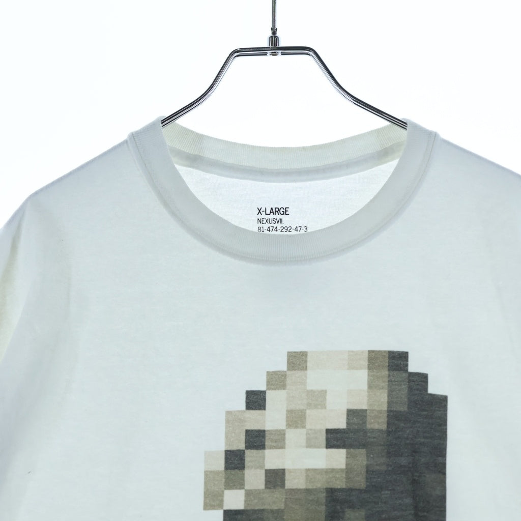 NEXUS7(ネクサスセブン) × MODERATE GENERALLY ADU CAMO モデレートジェネラリー デジカモ パロディプリント クルーネック 半袖Tシャツ カットソー ホワイト RMA-NGS-T0A