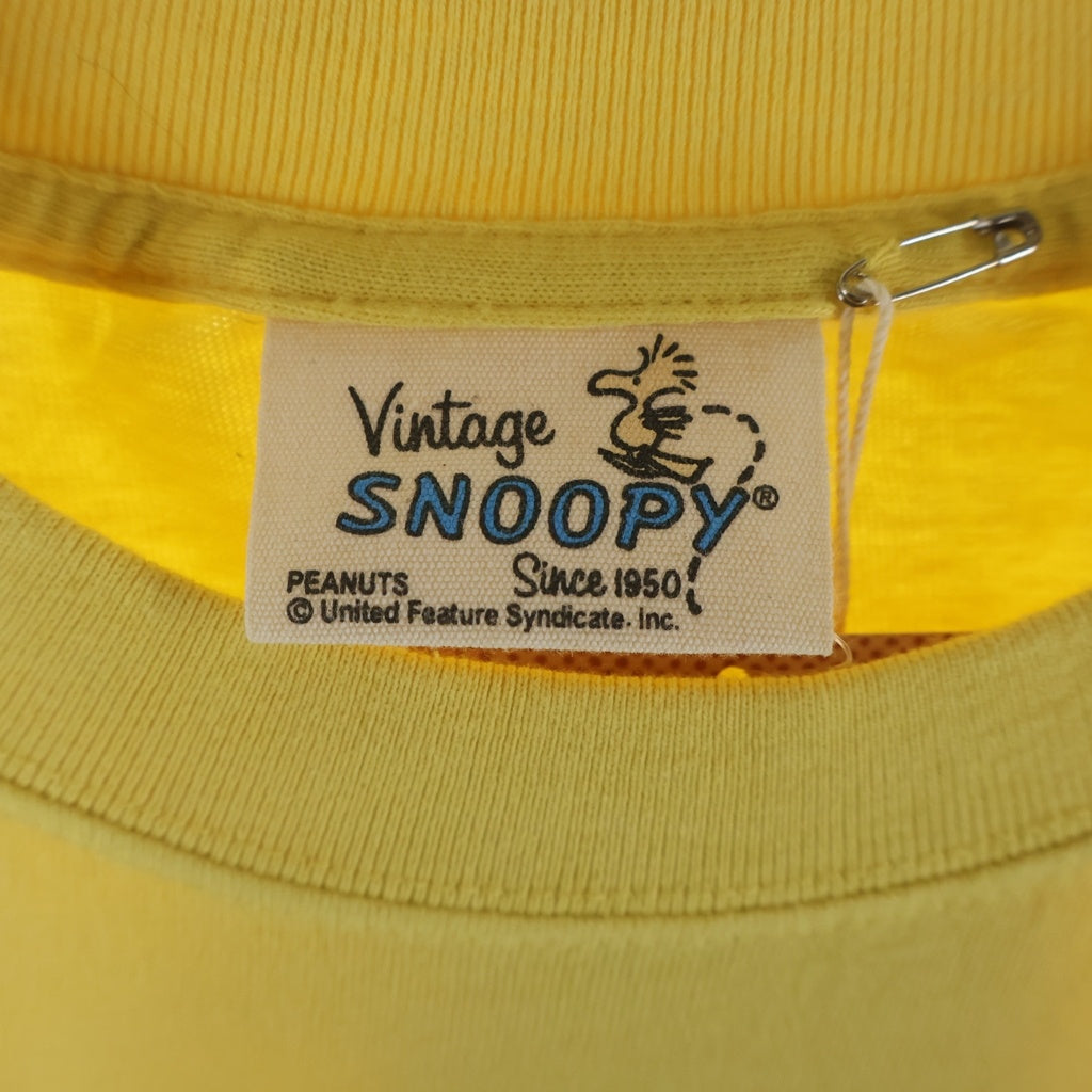 NO BRAND(ノーブランド) 【ARTYZ アーティーズ】08SS × PEANUTS CHARLIE BROWN MEET TEE ピーナッツ チャーリーブラウン プリント クルーネック 半袖Tシャツ イエロー