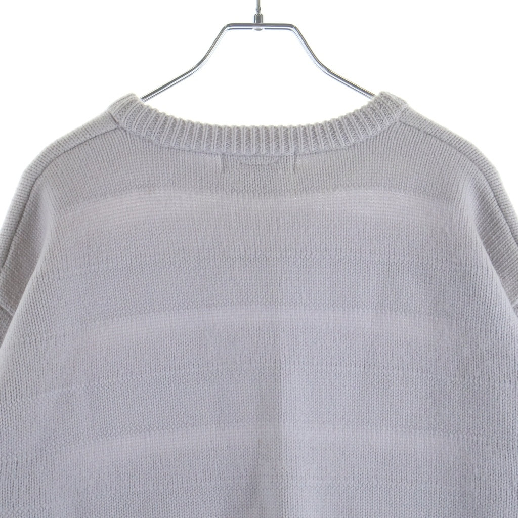 GOODENOUGH(グッドイナフ) 90s KNITWEARタグ クルーネック ボーダー ニットセーター ライラック