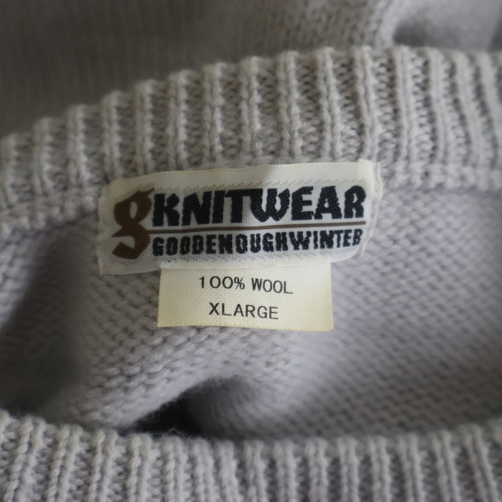 GOODENOUGH(グッドイナフ) 90s KNITWEARタグ クルーネック ボーダー ニットセーター ライラック