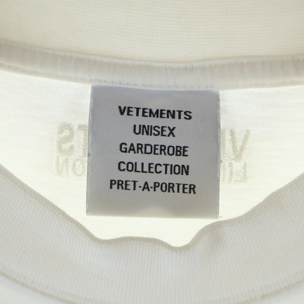 VETEMENTS(ヴェトモン) 22SS Click Here Tee クリック ヒア フロント プリント 半袖 Tシャツ カットソー ホワイト UA53TR110W