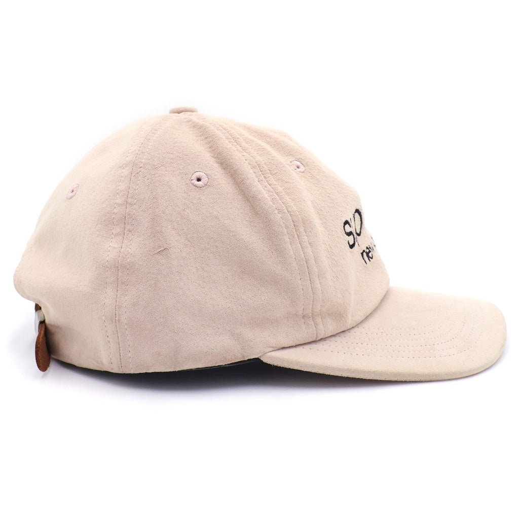 SUPREME(シュプリーム) 16SS Suede Classic Logo 6-Panel クラシックロゴ スエードレザー6パネルキャップ ピンク