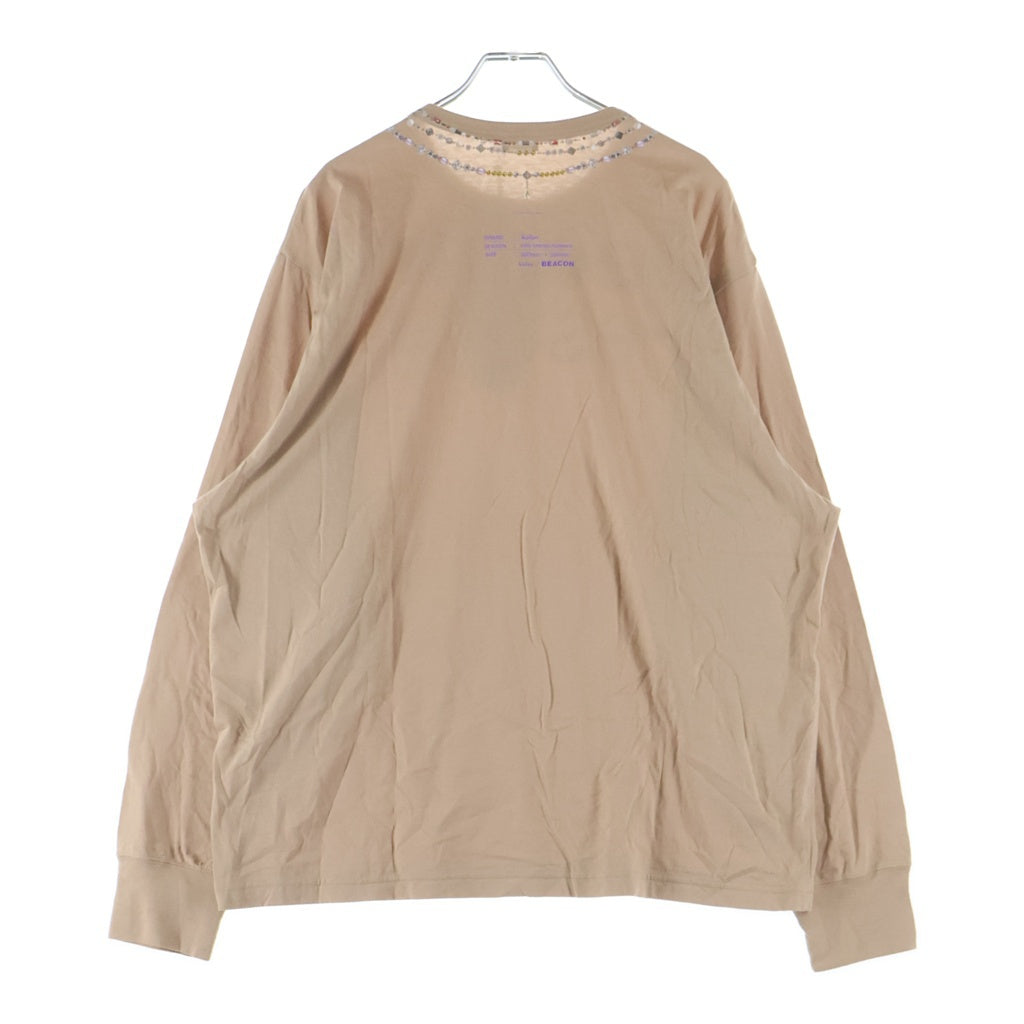 kolor BEACON(カラービーコン) グラフィックプリント クルーネック 長袖Tシャツ カットソー ベージュ 25WBM-T09235