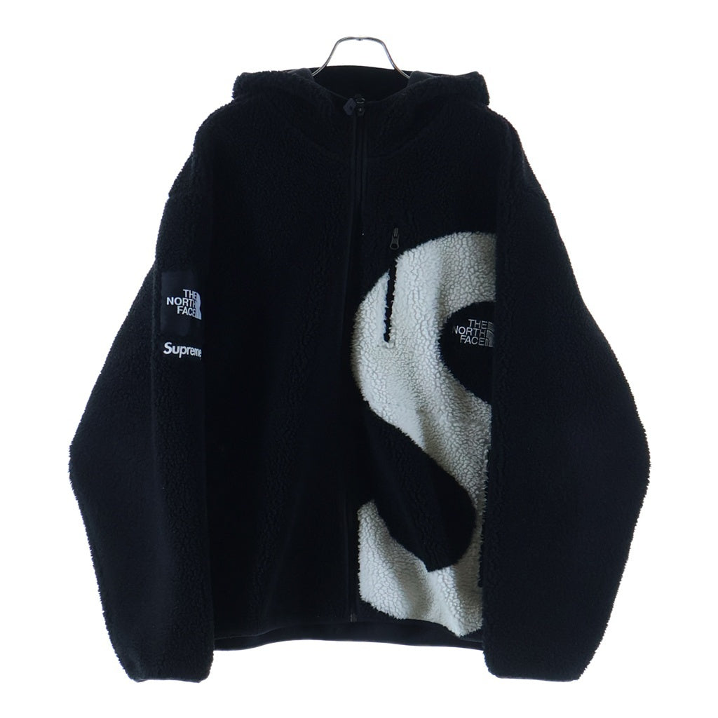 SUPREME(シュプリーム) 20AW ×THE NORTH FACE S Logo Hooded Fleece Jacket ザノースフェイス Sロゴ フーデッド ボア ジップアップフリースジャケット ブラック NF0A5EHN