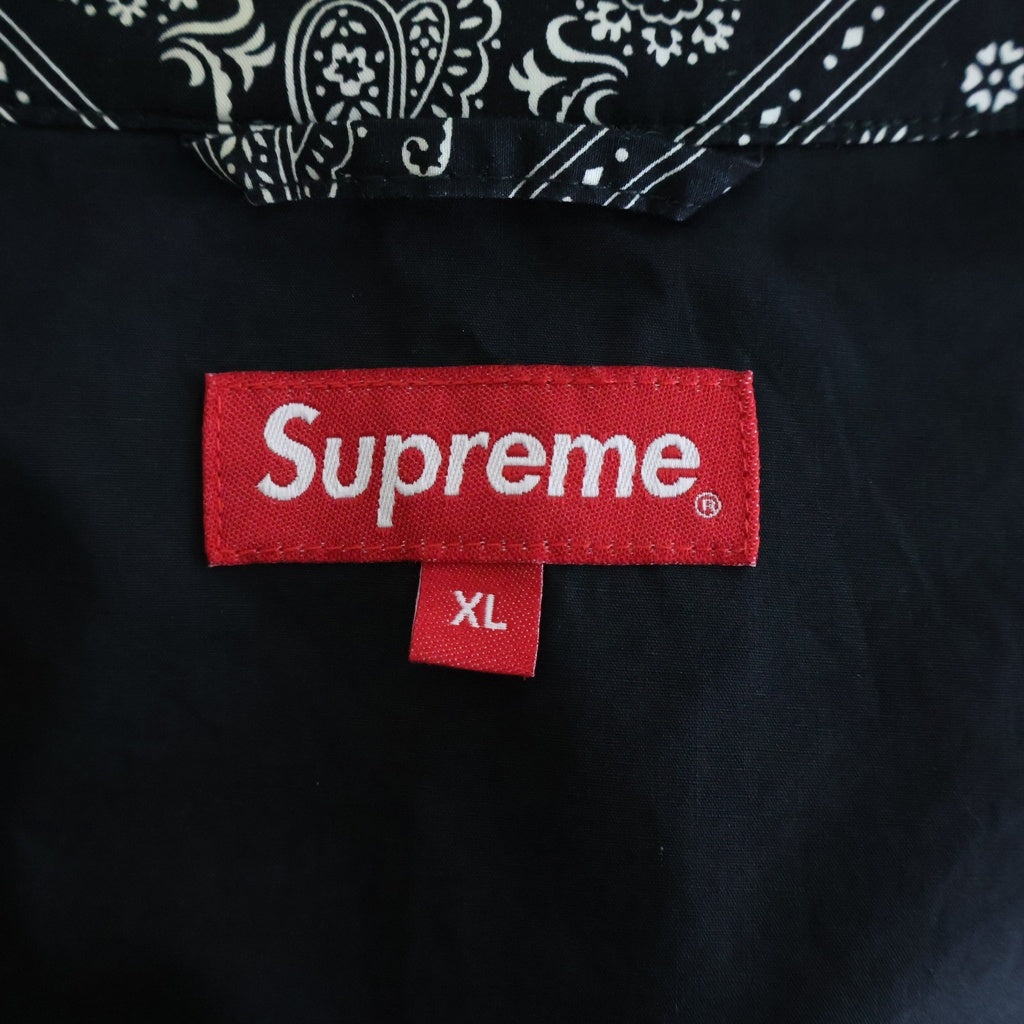 SUPREME(シュプリーム) 18SS Bandana Track Jacket バンダナ 総柄 トラックジャケット ブラック