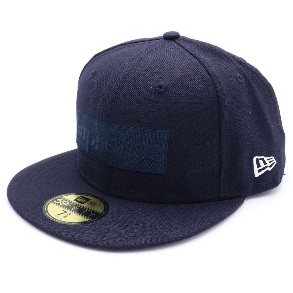 SUPREME(シュプリーム) 14AW ×New Era Tonal Box Logo Cap ニューエラ トーナル ロゴ 6パネル ベースボールキャップ 帽子 ネイビー
