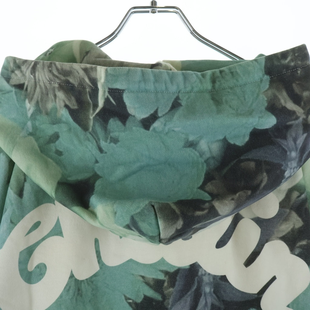 Chillin(チリン) Flower Hoodie フラワー総柄 プルオーバーパーカー グリーン