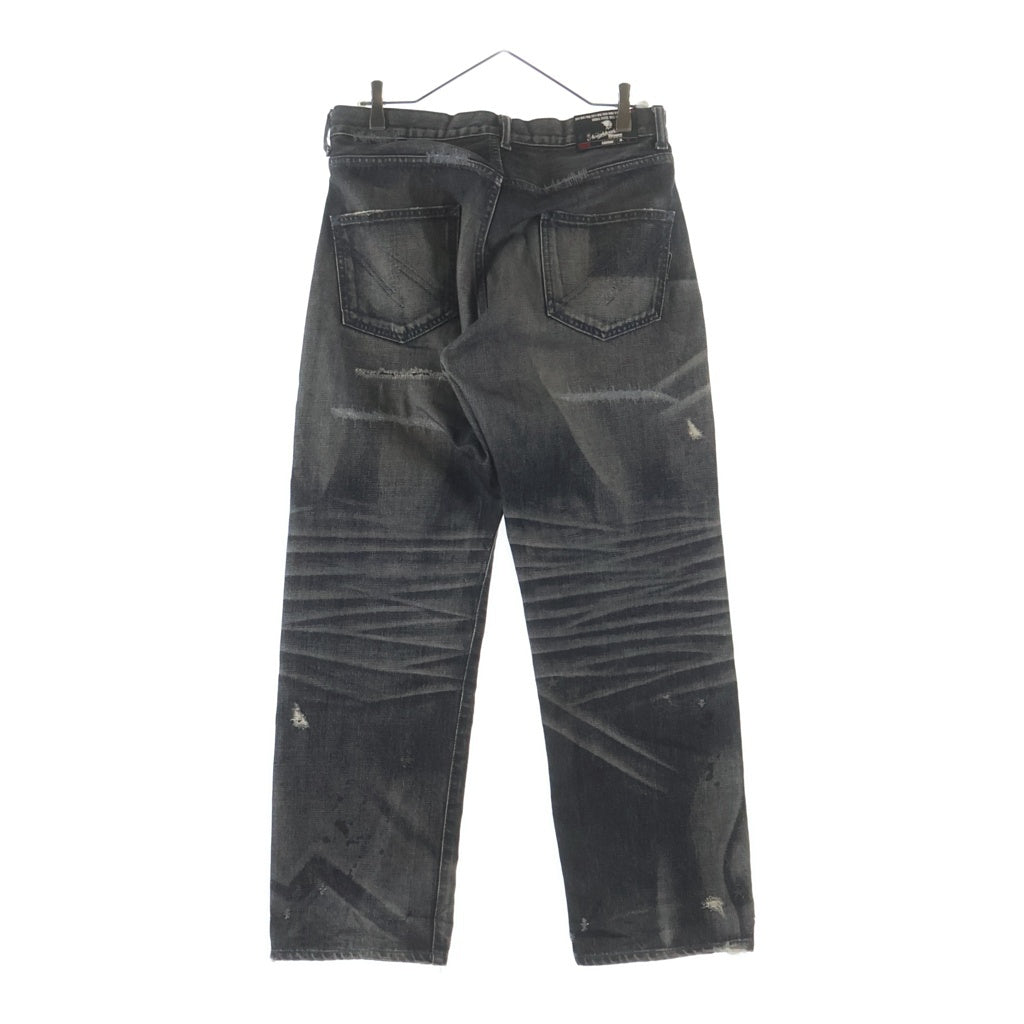 NEIGHBORHOOD(ネイバーフッド) 2004 RIPPER SAVAGE BASIC DENIM PANT 10周年記念 リッパーサベージ ベーシック デトロイト加工 ストレートデニムパンツ ジーンズ ブラック