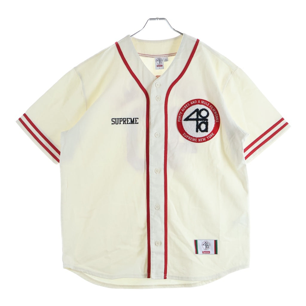 SUPREME(シュプリーム) 25SS ×40 Acres Twill Baseball Jersey 40エーカーズズツイルベースボールジャージー ナチュラル 半袖シャツ アイボリー