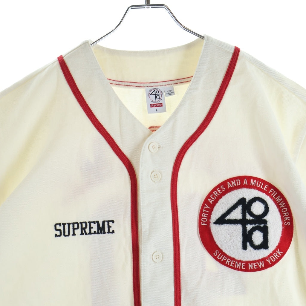 SUPREME(シュプリーム) 25SS ×40 Acres Twill Baseball Jersey 40エーカーズズツイルベースボールジャージー ナチュラル 半袖シャツ アイボリー