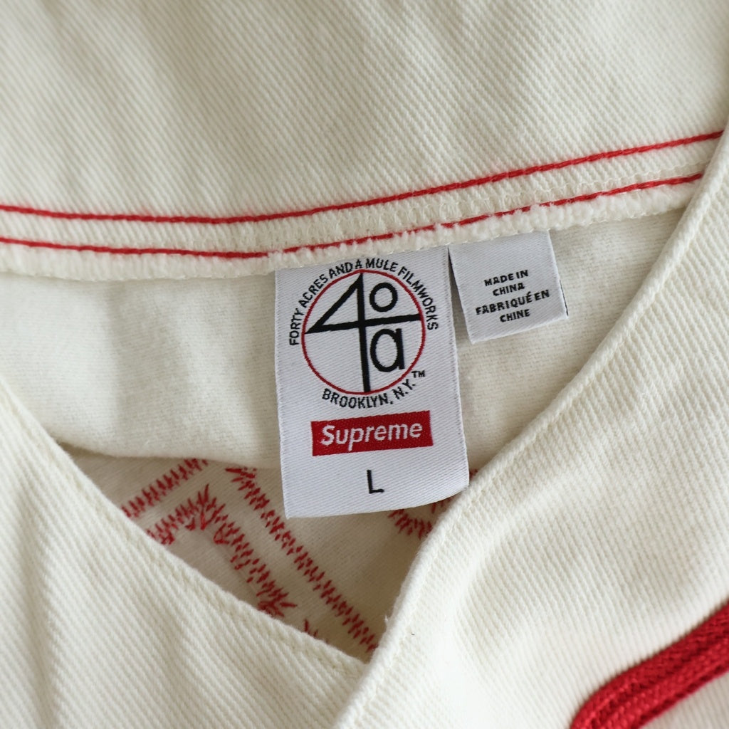 SUPREME(シュプリーム) 25SS ×40 Acres Twill Baseball Jersey 40エーカーズズツイルベースボールジャージー ナチュラル 半袖シャツ アイボリー