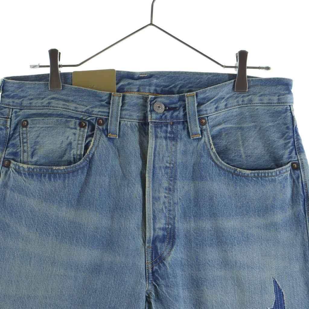 Levi's(リーバイス) 501XX 復刻 1947MODEL BIG E ボタン裏刻印3015 ウォッシュド ダメージ加工 デニム インディゴ 47501-0220