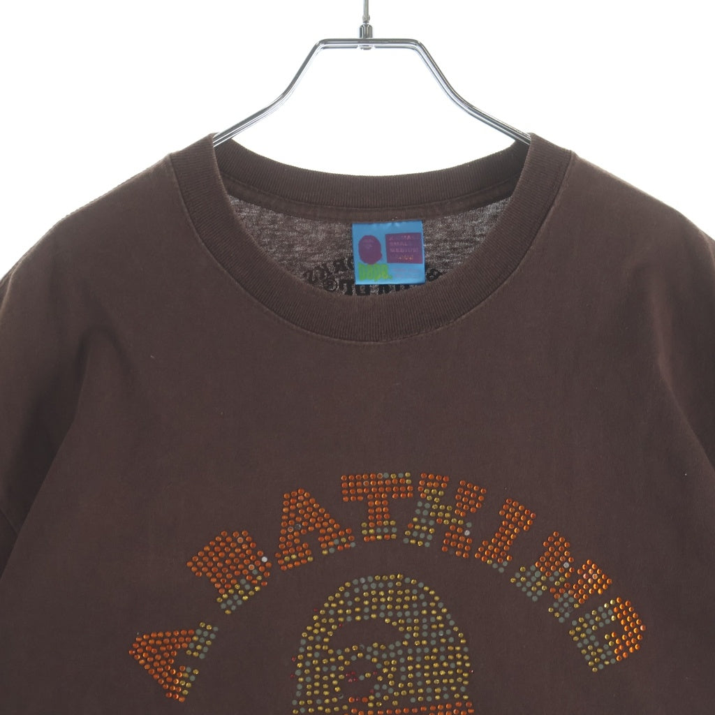 A BATHING APE(アベイシングエイプ) Color Stone College Relaxed Fit Tee カラー ストーン スワロフスキー カレッジ リラックスド フィット クルーネック半袖Tシャツ カットソー