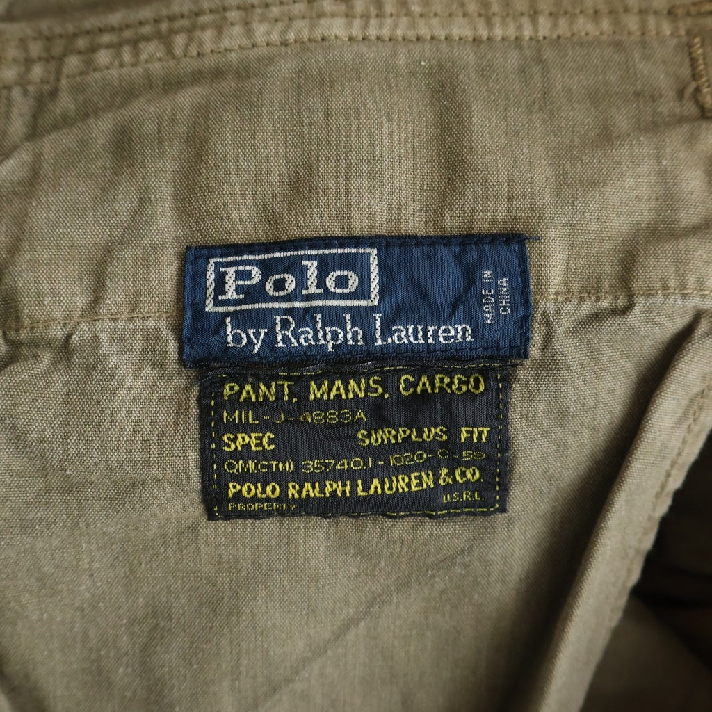 POLO RALPH LAUREN(ポロラルフローレン) 90s Military Cargo Pants ミリタリー ギミック カーゴパンツ ブラウン MILーJ-4883A