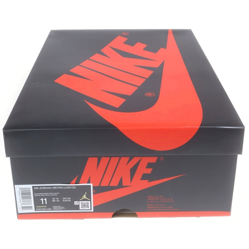 NIKE(ナイキ) AIR JORDAN 1 LOW OG BLEACHED CORAL エアジョーダン1 ブリーチドコーラル ローカットスニーカー ブラック/ピンク/ホワイト US11/29.0cm CZ0790-061