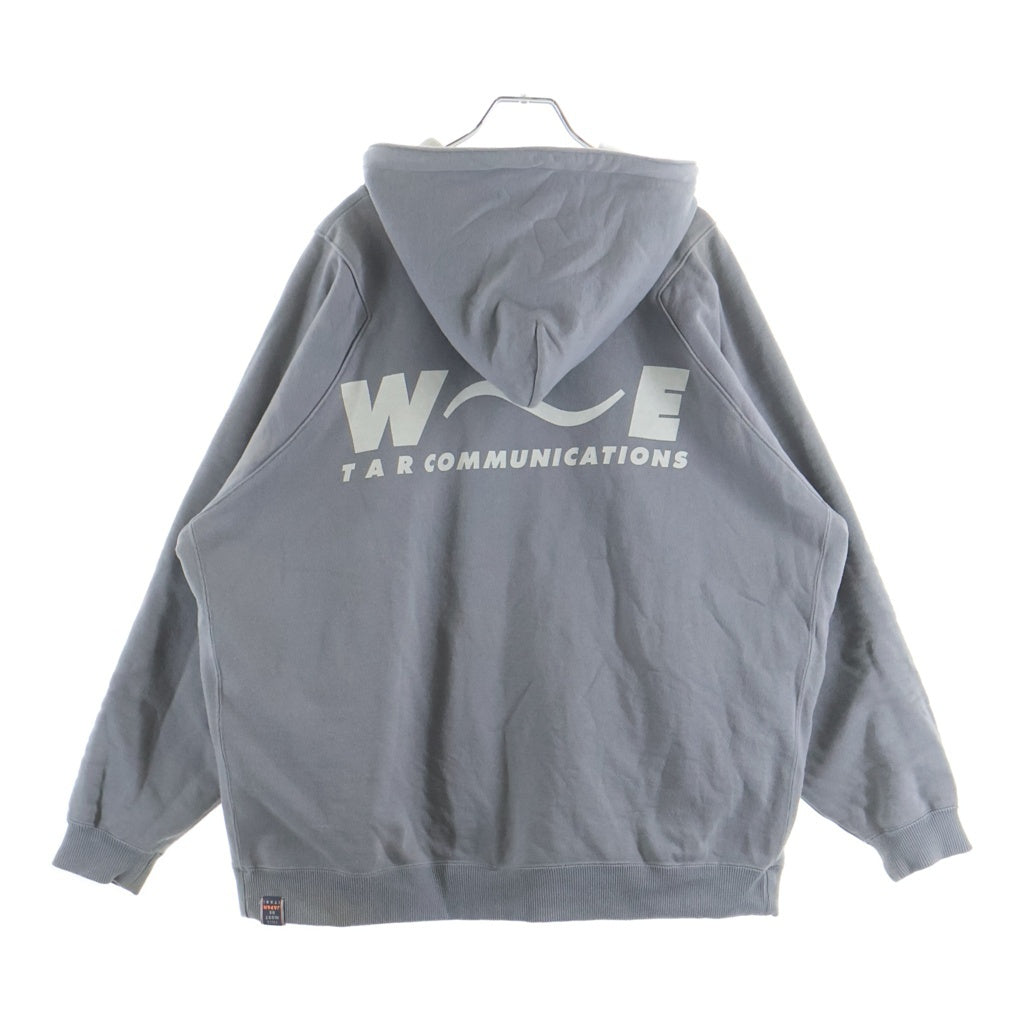NO BRAND(ノーブランド) 【TAR トーキョーエアランナー】00s TAR COMMUNICATIONS HOODIE W~E グラフィックプリント リバーシブル ジップアップ プルオーバースウェットパーカー グレー