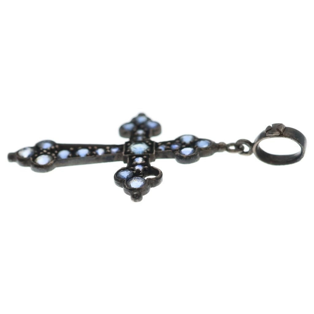 Loree Rodkin(ローリーロドキン) LARGE GOTHIC CROSS PENDANT オニキス ラージゴシッククロスペンダント ブルー/シルバー レディース